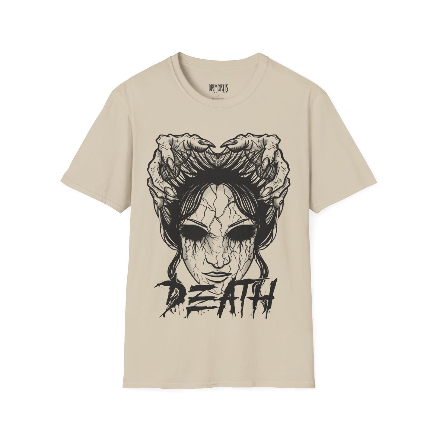 Death T-shirt Sand, Grey & Cherry Red