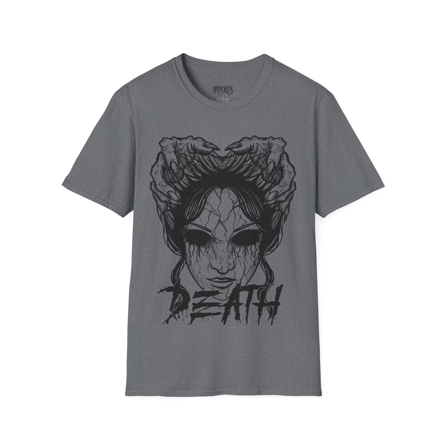 Death T-shirt Sand, Grey & Cherry Red