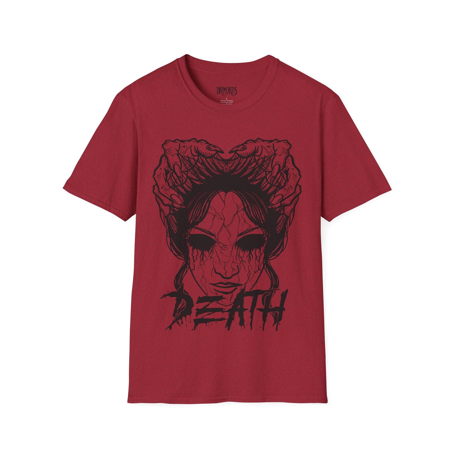 Death T-shirt Sand, Grey & Cherry Red